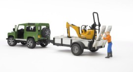 Bruder – 2593 – Véhicule Miniature – Land Rover Defender avec une Remorque, Mini Pelle Jcb et Personnage Bruder – 2593 – Véhicule Miniature – Land Rover Defender avec une Remorque, Mini Pelle Jcb et Personnage 3