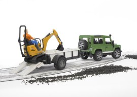 Bruder-2593-Vhicule-Miniature-Land-Rover-Defender-avec-une-Remorque-Mini-Pelle-Jcb-et-Personnage-0-1