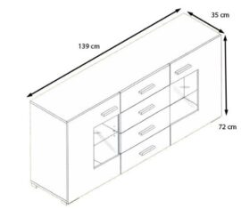 Buffet Commode Grömitz V1 V2 en Noir Buffet Commode Grömitz V1 V2 en Noir