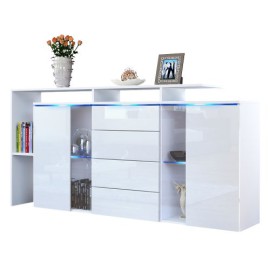 Buffet commode Lissabon en Blanc Buffet commode Lissabon en Blanc 2