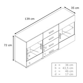 Buffet meuble TV Bari V1 V2 en Blanc Buffet meuble TV Bari V1 V2 en Blanc 4