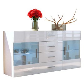 Buffet meuble TV Bari V1 V2 en Blanc Buffet meuble TV Bari V1 V2 en Blanc