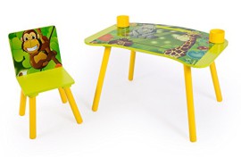 Ensemble-table-et-chaise-enfant-pour-loisirs-cratifs-motif-de-jungle-PEGANE-0