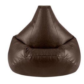 Le pouf poire de jeux Hi-BagZ en couleur MARRON de faux cuir. Le pouf poire de jeux Hi-BagZ en couleur MARRON de faux cuir. 2