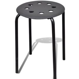 Lot de 4 Tabourets empilables Noir Lot de 4 Tabourets empilables Noir 3