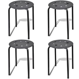 Lot de 4 Tabourets empilables Noir Lot de 4 Tabourets empilables Noir 2