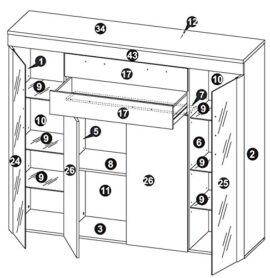 Maisonnerie 1111-863-45 Boom Commode Armoire Buffet Meuble Chêne de San Remo Décor LxHxP 160 x 137 x 40 cm Maisonnerie 1111-863-45 Boom Commode Armoire Buffet Meuble Chêne de San Remo Décor LxHxP 160 x 137 x 40 cm