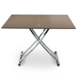 Menzzo Contemporain Carrera Table Basse Relevable Bois/Inox 57/100 x 100/114,2 x 39/76,3 cm Menzzo Contemporain Carrera Table Basse Relevable Bois/Inox 57/100 x 100/114,2 x 39/76,3 cm