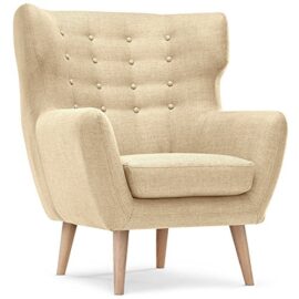 Menzzo Contemporain Depalma Fauteuil Scandinave Bois/Tissu 90 x 91 x 105 cm Menzzo Contemporain Depalma Fauteuil Scandinave Bois/Tissu 90 x 91 x 105 cm