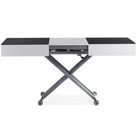 Menzzo Contemporain Soprano Table Basse Relevable à Rallonges Bois/Métal Gris 75 x 120/170 x 32/76 cm Menzzo Contemporain Soprano Table Basse Relevable à Rallonges Bois/Métal Gris 75 x 120/170 x 32/76 cm 3