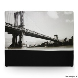 Menzzo TLI160 Contemporain Travel Manhattan Bridge Tête de Lit Bois Blanc 8 x 160 x 122 cm Menzzo TLI160 Contemporain Travel Manhattan Bridge Tête de Lit Bois Blanc 8 x 160 x 122 cm