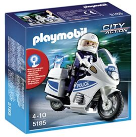 Playmobil – 5185 – Jeu de Construction – Motard de Police avec Lumière Clignotante Playmobil – 5185 – Jeu de Construction – Motard de Police avec Lumière Clignotante