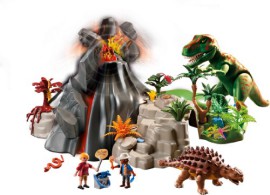 Playmobil-5230-Jeu-de-Construction-Tyrannosaure-et-Saichania-avec-Volcan-0-1