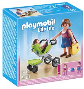 Playmobil-5491-Figurine-Maman-Et-Bb-Avec-Poussette-0