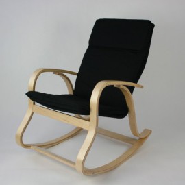 Rocking-chair Fauteuil à bascule Relaxant Noir -PEGANE- Rocking-chair Fauteuil à bascule Relaxant Noir -PEGANE-