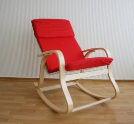 Rocking-chair Fauteuil à bascule Relaxant Rouge -PEGANE- Rocking-chair Fauteuil à bascule Relaxant Rouge -PEGANE-