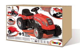 Smoby-033045-Vlo-et-Vhicule-pour-Enfant-Tracteur-Grand-Modle-Remorque-0-1