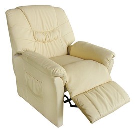 VidaXL Tilano Fauteuil relax massant Crème VidaXL Tilano Fauteuil relax massant Crème