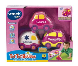 Vtech – 205755 – Jouet de Premier Age – Tut Tut Bolides – Coffret Trio Rose – Citadine + Ambulance + Van Vtech – 205755 – Jouet de Premier Age – Tut Tut Bolides – Coffret Trio Rose – Citadine + Ambulance + Van