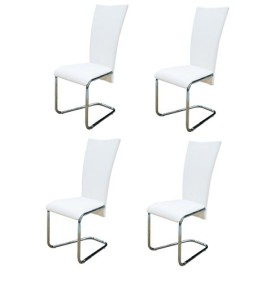 equip – Lot de 4 chaises de salle à manger blanches equip – Lot de 4 chaises de salle à manger blanches 2