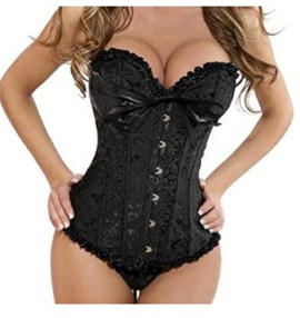 Autek-Sexy-Ladies-Womens-Floral-Trim-Fashion-Bustier-Overbust-Corset-with-G-String-819-0-2