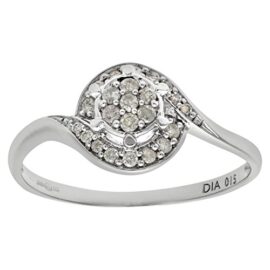 Bague Femme – Or blanc (9 carats) 1.3 Gr – Diamant 0.006 Cts – PR09010-J Bague Femme – Or blanc (9 carats) 1.3 Gr – Diamant 0.006 Cts – PR09010-J