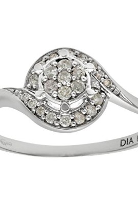 Bague Femme – Or blanc (9 carats) 1.3 Gr – Diamant 0.006 Cts – PR09010-J Bague Femme – Or blanc (9 carats) 1.3 Gr – Diamant 0.006 Cts – PR09010-J 2