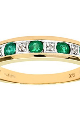 Bague-PR3027DIA-EMERALDP-Femme-Or-jaune-9-carats-245-Gr-Emeraude-Diamant-002-Cts-0