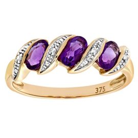 Bague – PR6270 DIA+AMETHYST – Femme – Or jaune (9 carats) 2.3 Gr – Améthyste – Diamant 0.7 Cts Bague – PR6270 DIA+AMETHYST – Femme – Or jaune (9 carats) 2.3 Gr – Améthyste – Diamant 0.7 Cts