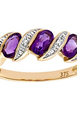 Bague – PR6270 DIA+AMETHYST – Femme – Or jaune (9 carats) 2.3 Gr – Améthyste – Diamant 0.7 Cts Bague – PR6270 DIA+AMETHYST – Femme – Or jaune (9 carats) 2.3 Gr – Améthyste – Diamant 0.7 Cts 2