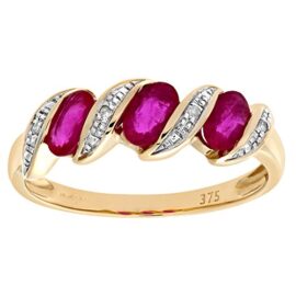 Bague – PR6270 DIA+RUBY – Femme – Or jaune (9 carats) 2.3 Gr – Rubis – Diamant 1.01 Cts Bague – PR6270 DIA+RUBY – Femme – Or jaune (9 carats) 2.3 Gr – Rubis – Diamant 1.01 Cts