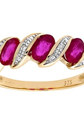 Bague-PR6270-DIA-RUBY-Femme-Or-jaune-9-carats-23-Gr-Rubis-Diamant-101-Cts-0