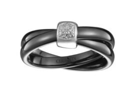 Ceranity – 1-18/0008-N – Bague Anneaux Femme – Barrette – Argent 925/1000 0.9 gr – Diamant – Céramique – Blanc Ceranity – 1-18/0008-N – Bague Anneaux Femme – Barrette – Argent 925/1000 0.9 gr – Diamant – Céramique – Blanc