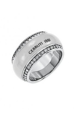 Cerruti-R21259WZ-Bague-Femme-Acier-inoxydable-Cramique-Blanc-0