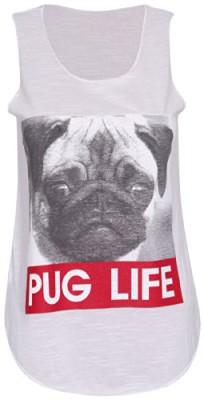 Fats-Fashion-Vest-Top-Life-Manches-Pug-Dope-Mickey-Stretchy-Femmes-0-0