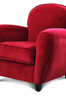 Fauteuil Club en velours rouge Harwood Fauteuil Club en velours rouge Harwood 3