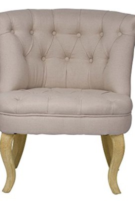 Fauteuil crapaud capitonné lin beige Trianon Fauteuil crapaud capitonné lin beige Trianon 3