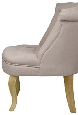 Fauteuil crapaud capitonné lin beige Trianon Fauteuil crapaud capitonné lin beige Trianon 4