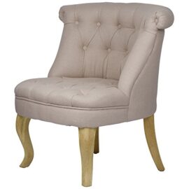 Fauteuil crapaud capitonné lin beige Trianon Fauteuil crapaud capitonné lin beige Trianon