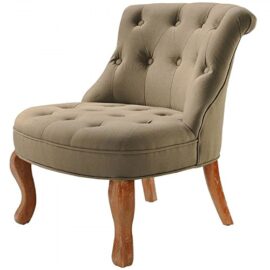 Fauteuil crapaud capitonné lin taupe Venise Fauteuil crapaud capitonné lin taupe Venise