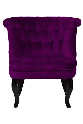 Fauteuil crapaud capitonné velours aubergine Trianon Fauteuil crapaud capitonné velours aubergine Trianon 4