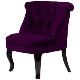 Fauteuil crapaud capitonné velours aubergine Trianon Fauteuil crapaud capitonné velours aubergine Trianon