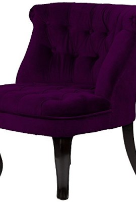 Fauteuil crapaud capitonné velours aubergine Trianon Fauteuil crapaud capitonné velours aubergine Trianon 2