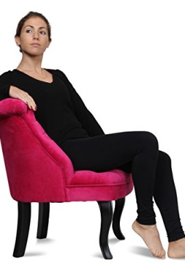 Fauteuil crapaud capitonné velours fushia Trianon Fauteuil crapaud capitonné velours fushia Trianon 4