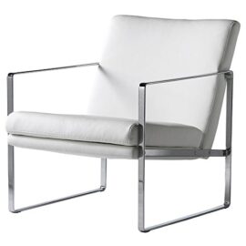 Fauteuil design en simili-cuir blanc Barcelone Fauteuil design en simili-cuir blanc Barcelone