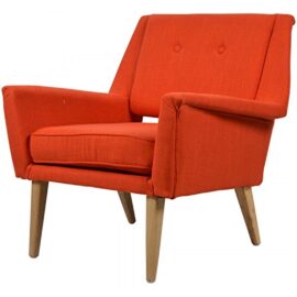 Fauteuil design rétro en toile orange Brando Fauteuil design rétro en toile orange Brando