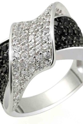 Goldmaid-Pa-R3831S60-Black-White-Bague-Femme-Argent-9251000-87-gr-Oxyde-de-zirconium-60-blancs-et-76-noirs-T-60-0