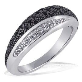 Goldmaid – Pa R4173S60 – Black & White – Bague Femme – Argent 925/1000 5.0 gr – Oxyde de Zirconium – 42 noirs et 8 blancs – T 60 Goldmaid – Pa R4173S60 – Black & White – Bague Femme – Argent 925/1000 5.0 gr – Oxyde de Zirconium – 42 noirs et 8 blancs – T 60