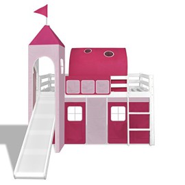 Lit-mezzanine-avec-chelle-toboggan-rose-chteau-princesse-0-2