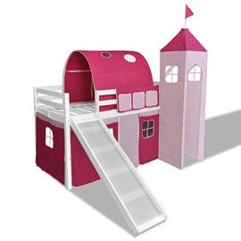 Lit-mezzanine-avec-chelle-toboggan-rose-chteau-princesse-0